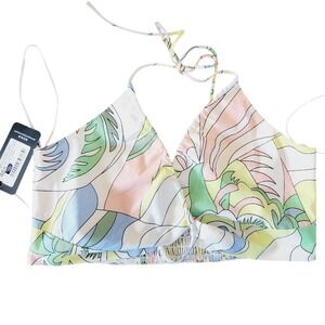 Etiquette Boutique l Pastel Halter Crop Top 70's Style Elastic Back NWT‎